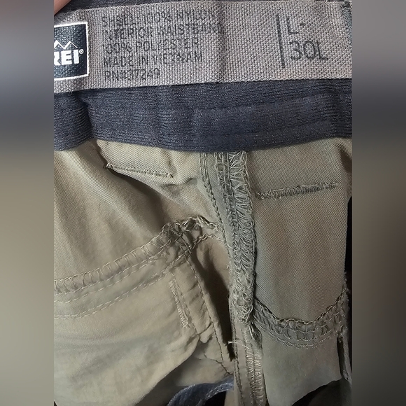 REI Pants Mens 30L Long Tan Khaki Beige Cargo Nylon Hiking Stretch Outdoor - Picture 8 of 14